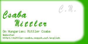 csaba mittler business card
